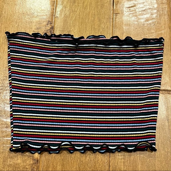 Popular21 Striped Ruffle Tube Top - Picture 4 of 5
